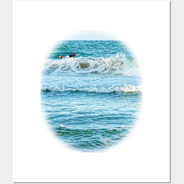 Surfing the ocean waves Wall Art by hereswendy